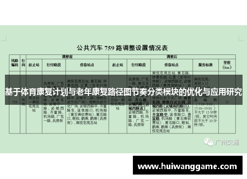 基于体育康复计划与老年康复路径图节奏分类模块的优化与应用研究